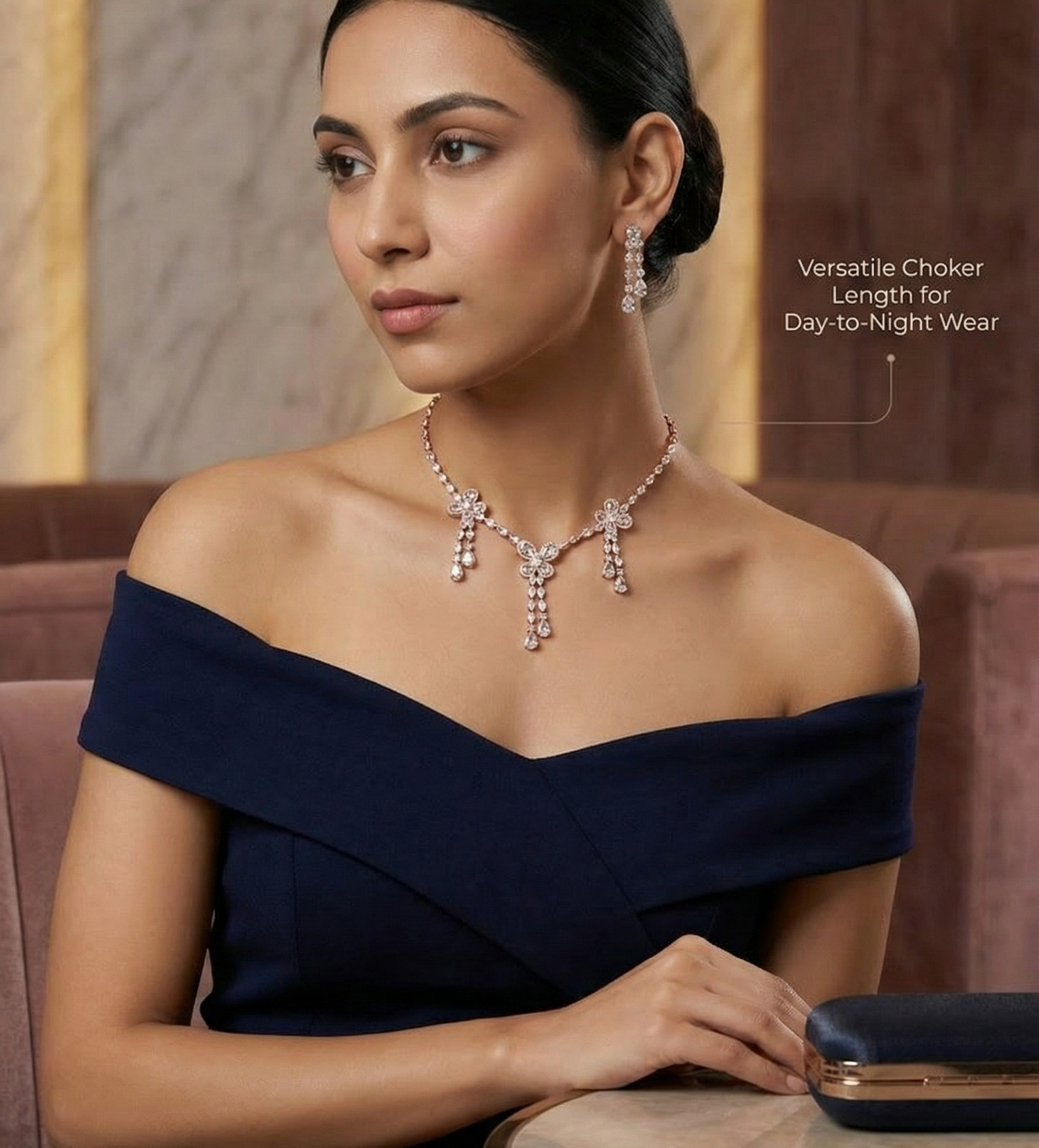 American Diamond Necklace Set