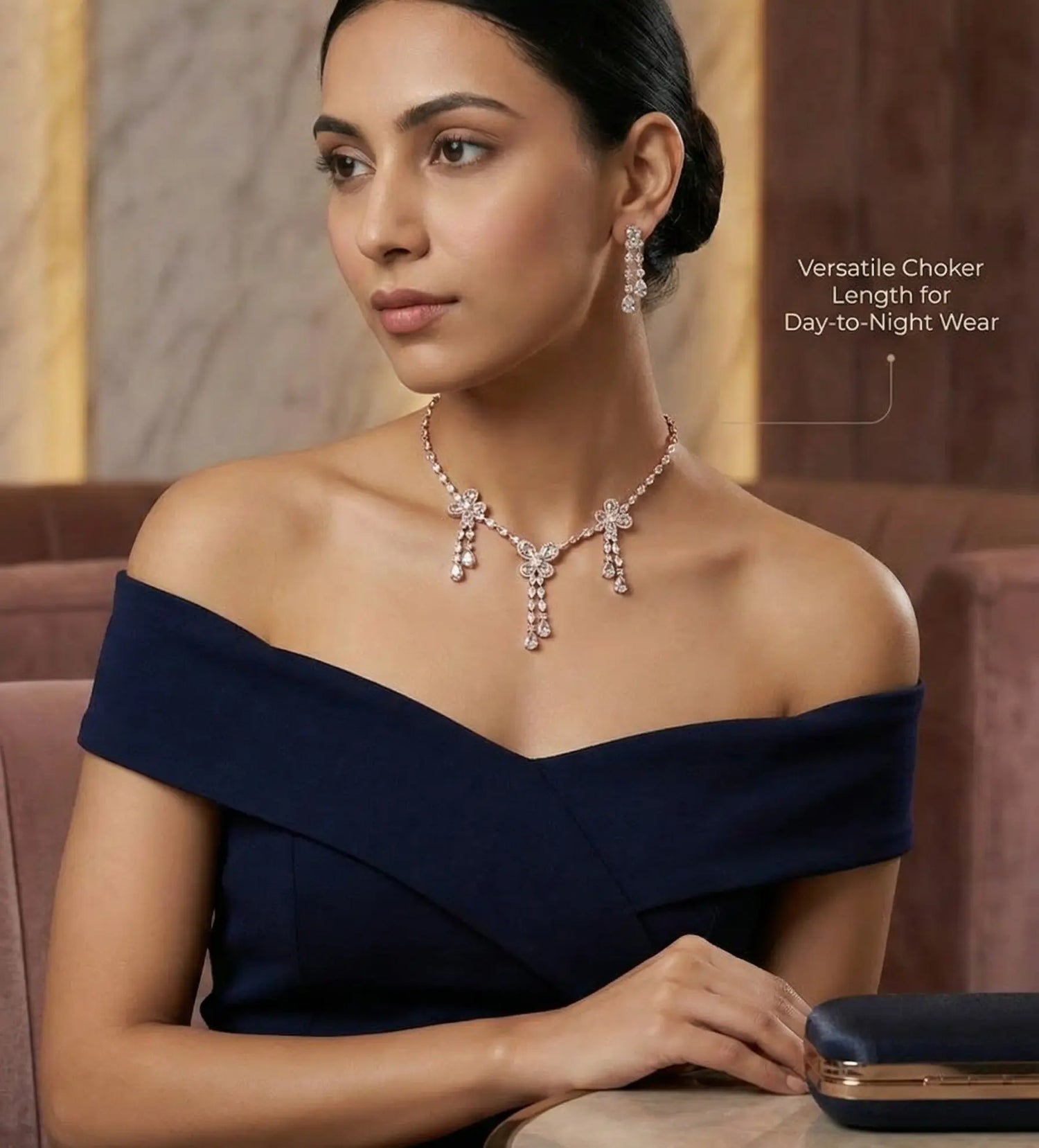American Diamond Necklace Set Innovate Art Impex