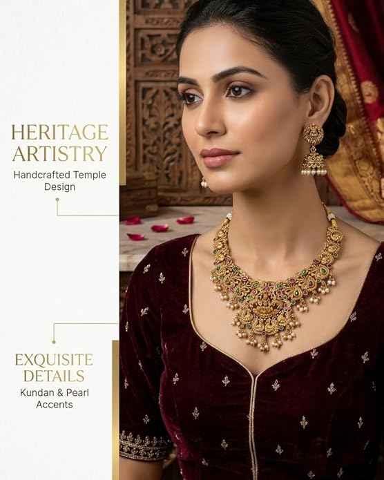 The Heritage Lakshmi Repoussé Compact Choker Set