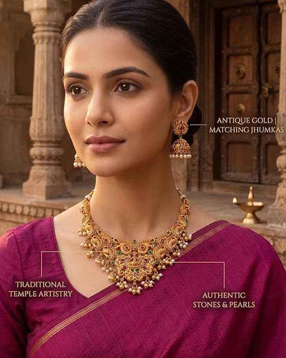 The Divine Lakshmi & Peacock Heritage Choker Set