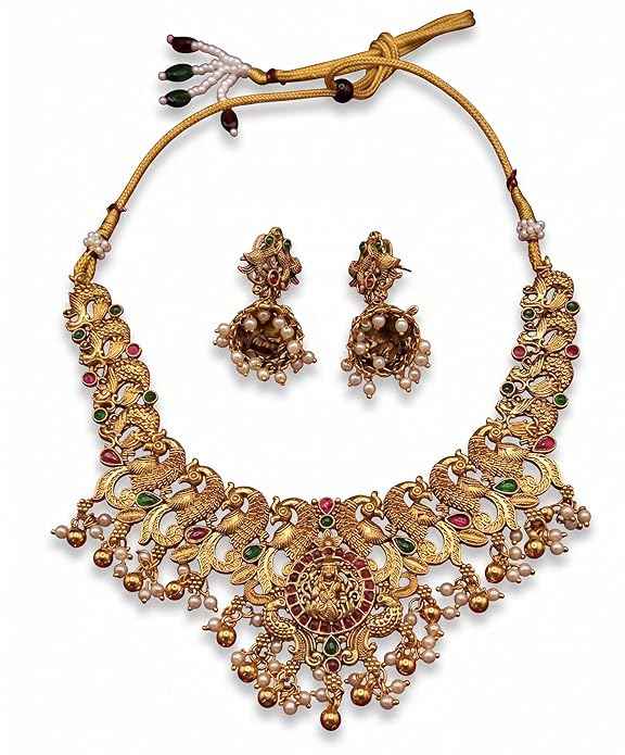 The Divine Lakshmi & Mayur Heritage Antique Gold Choker Set