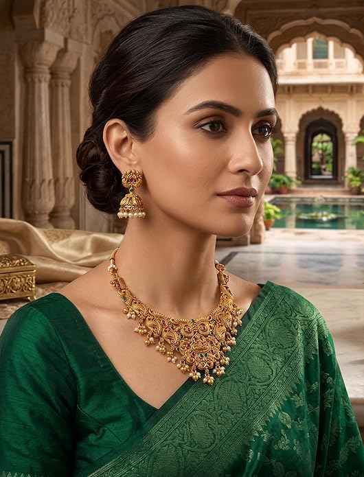 The Divine Lakshmi & Peacock Heritage Choker Set