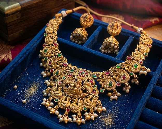 The Heritage Lakshmi Repoussé Compact Choker Set