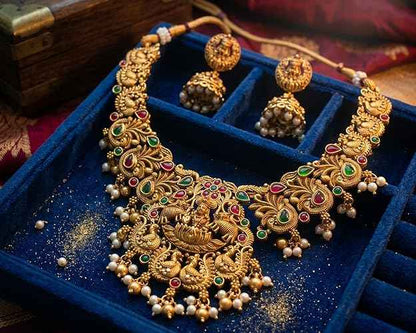 The Heritage Lakshmi Repoussé Compact Choker Set