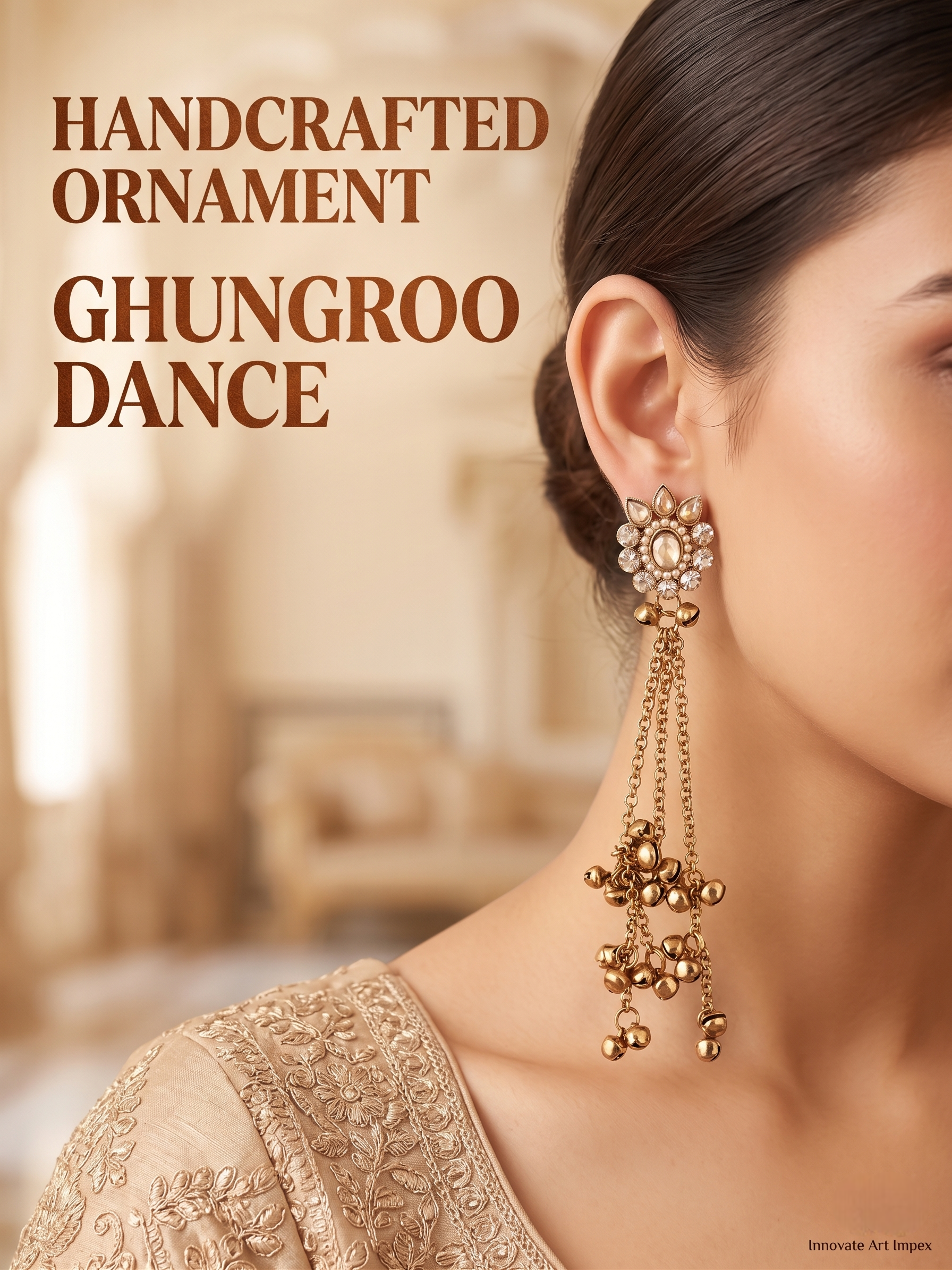 Long Cascading Chain Ghunghroo Tassel Dangle Drop Earrings for Women