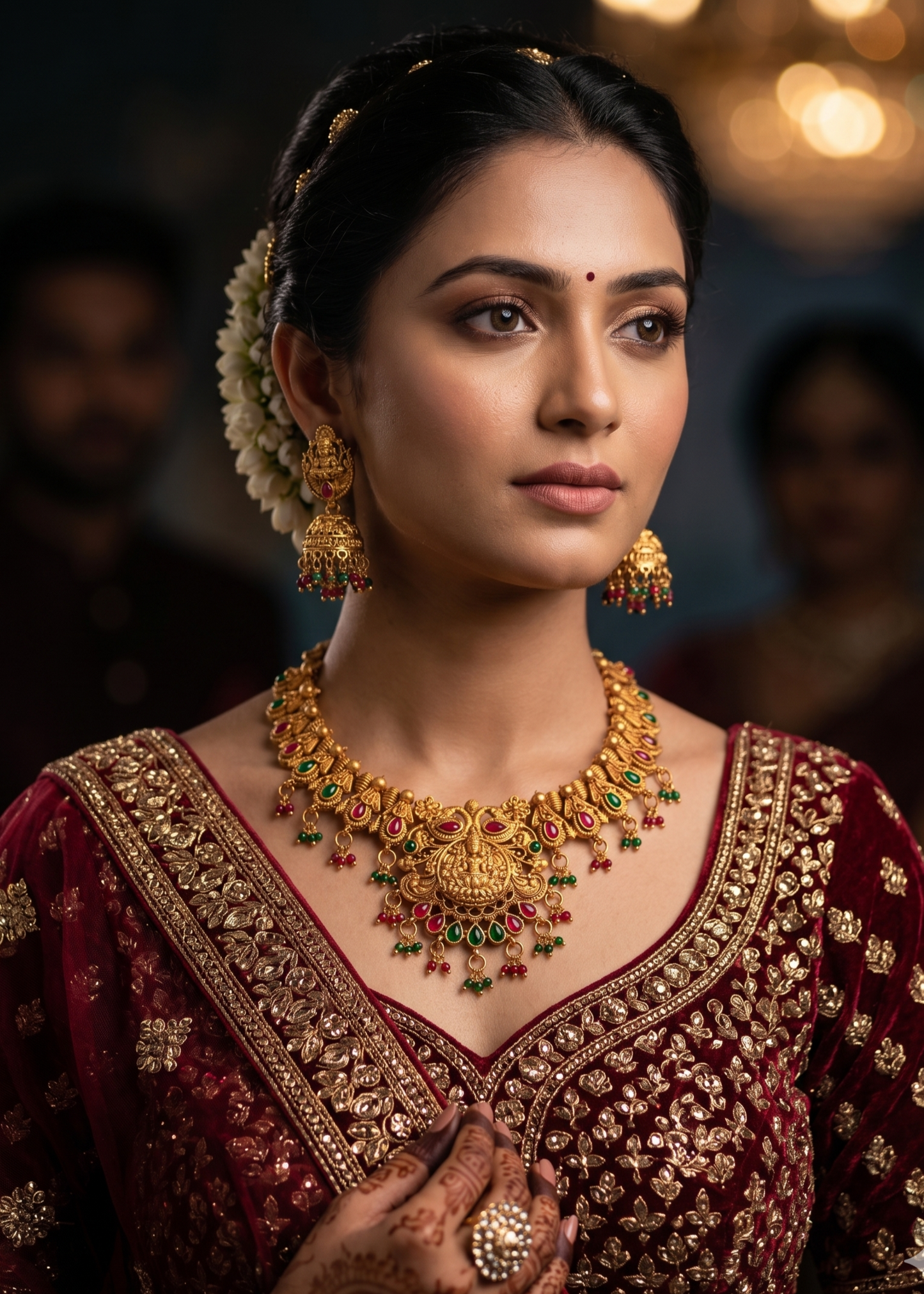 The Royal Lakshmi & Peacock Temple Necklace Set