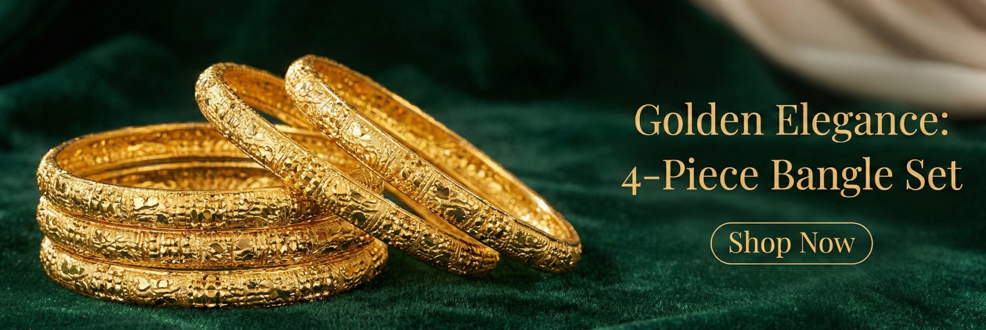 Close-up view of premium artificial INNOVATE ART IMPEX Traditional Gold-Plated Bangles Set of 4 for Women (Size 2.6) | Antique Brass & Alloy Ethnic Churi | Handcrafted Daily & Festive Kada Set for Ladies & Girls by Innovate Art Impex.