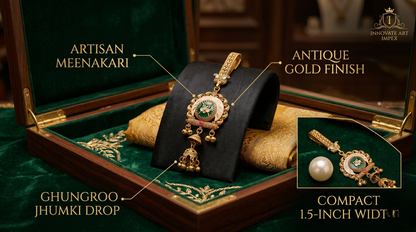 Traditional Antique Gold-Toned Meenakari Saree Challa