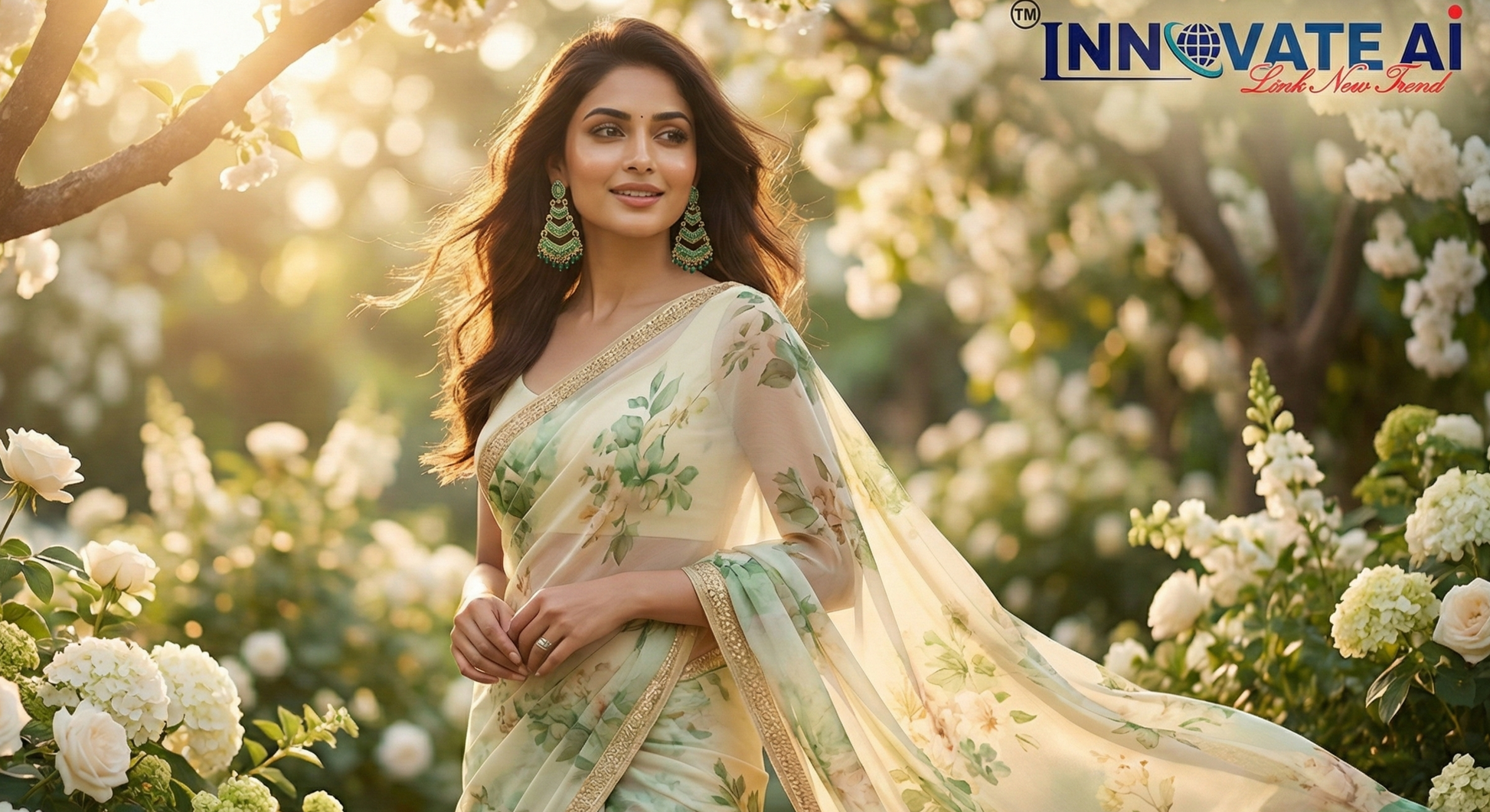 Close-up view of premium artificial Green Meenakari Gold Plated Layered Drop Earrings with Pearl Hanging by Innovate Art Impex.