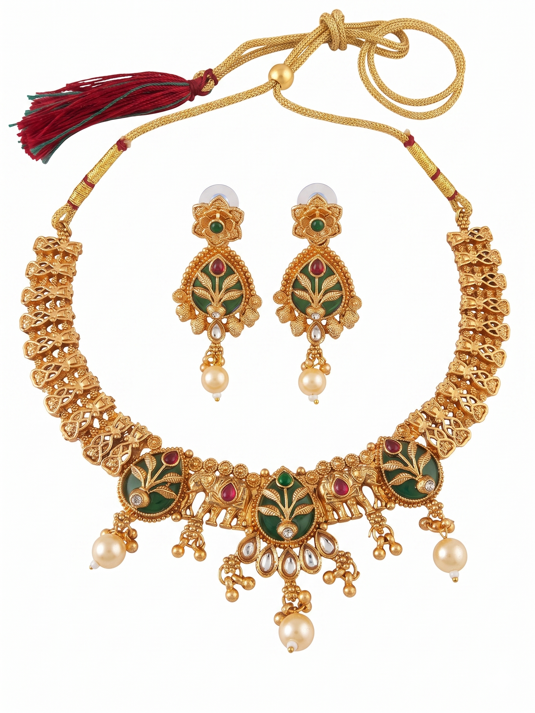 Adjustable Drawstring (Dori) on Indian Choker Necklace